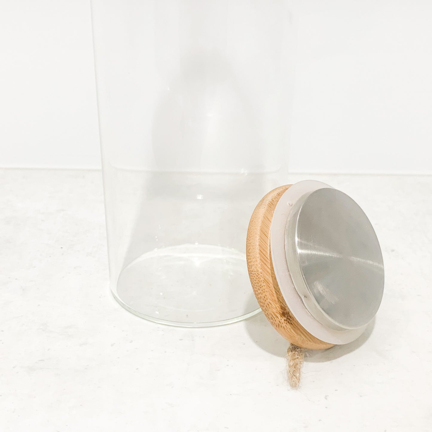 1L Glass & Bamboo Liquid Jar with Custom Label